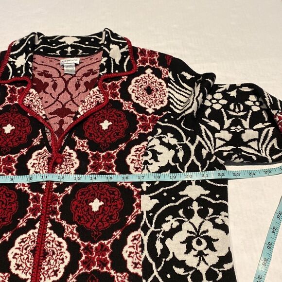Chicos silk and cotton floral one button cardigan size 3 - Picture 7 of 7